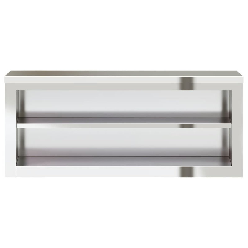 17 Stories Kitchen Wall Cabinet With Shelf Stainless Steel, 110cm H x 46cm W x 40cm D
