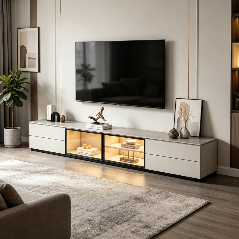 Hyde, 17.71" H x 94.48" L x 15.74" W, White