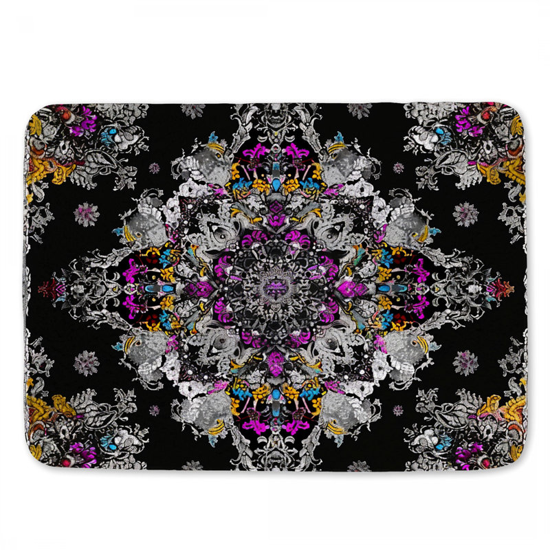 Mandala de tapis de bain, L 34 po x l 21 po