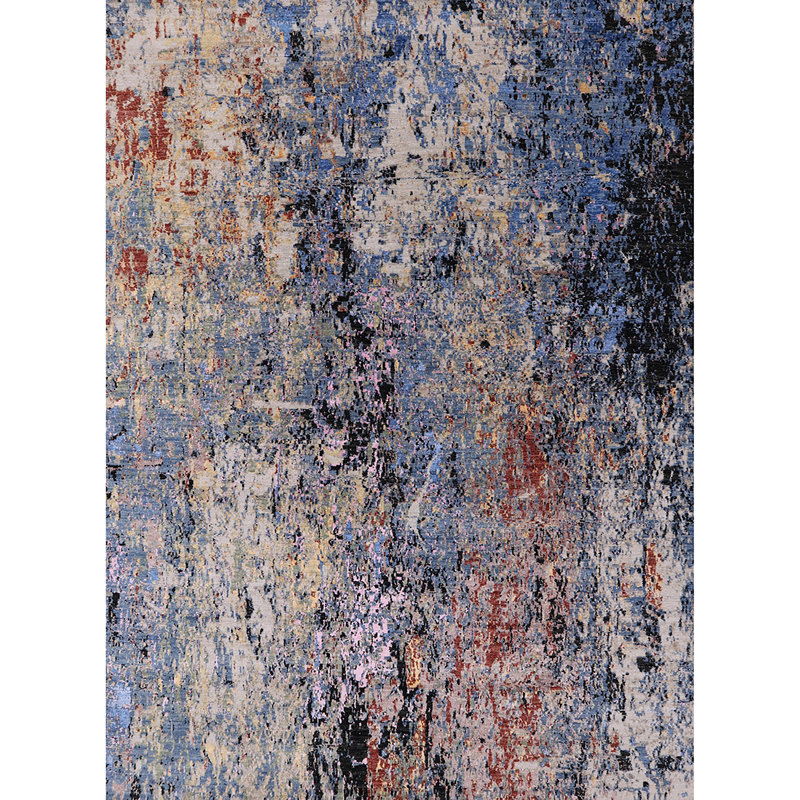 Tapis bleu / brun clair / noir Brook, Rectangle 5 pi x 8 pi