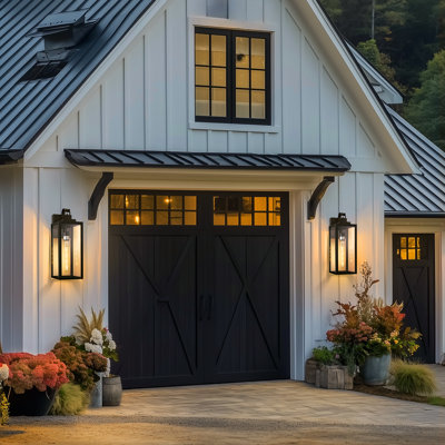 (Bulbs Included) Dusk to Dawn Outdoor Lantern Wall Light Lamp Sconces Waterproof for For Porch Doorway
