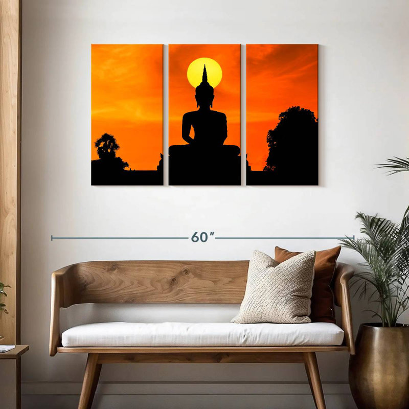 Adella Big Buddha Statue Silhouette, 28" H x 45" W