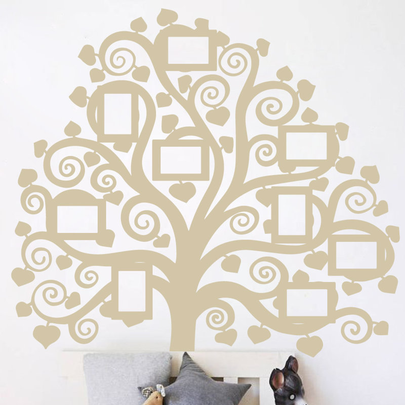 Décalcomanie murale images arbre familial, Beige