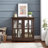 LED Curio Display Cabinet,Antique Display Cabinet With Adjustable Shelves,Retro Design Quality Showcase With Lattice Doors Elegant Bookcase And Storage Cabinet-125465583