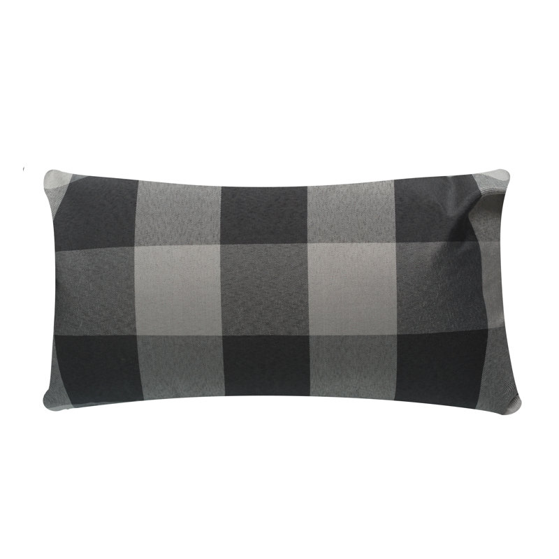 Housse de coussin lombaire, Gris/noir
