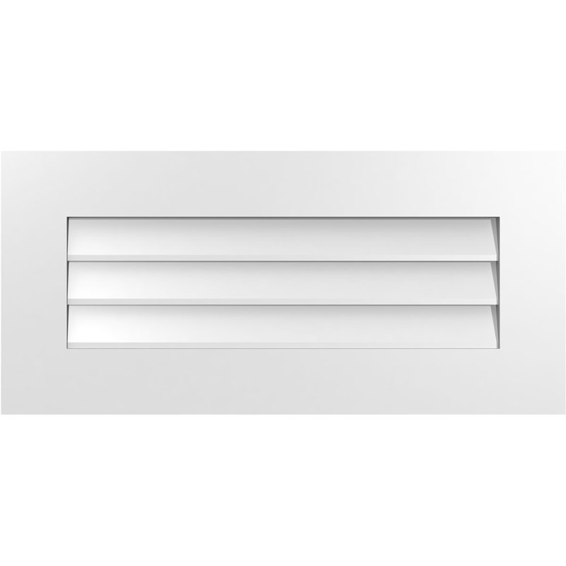Vent à pignon rectangulaire en uréthane non-fonctionnel, H 14 po x l 30 po x P 1 po