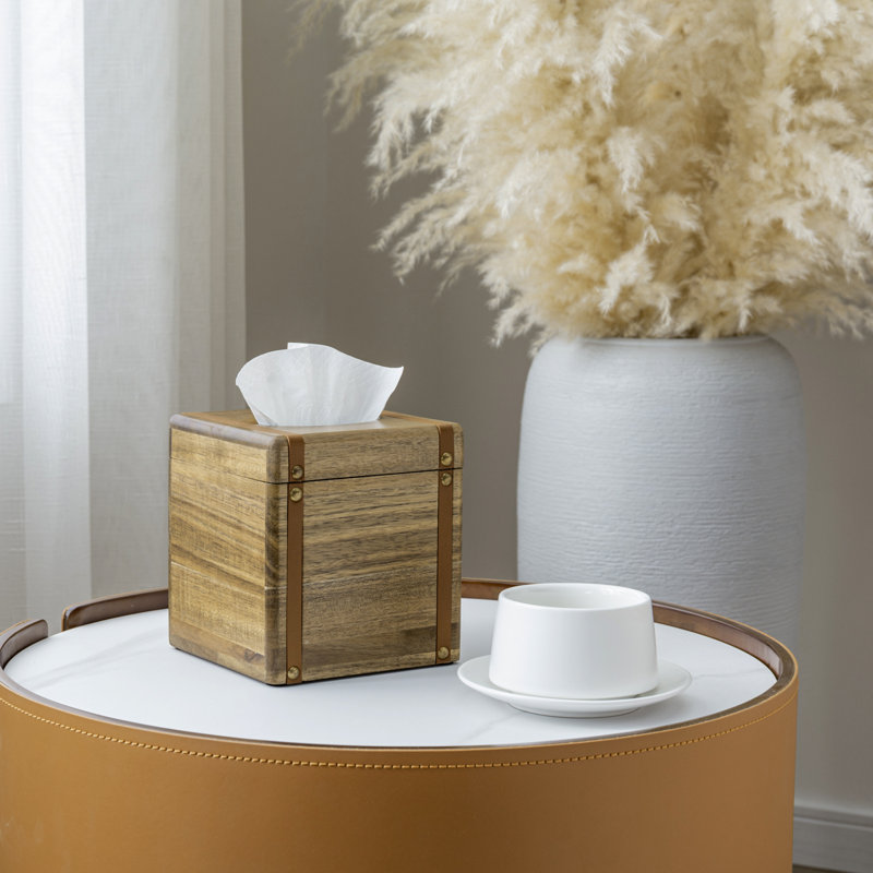 Couvre-boîte de papier hygiénique en acacia