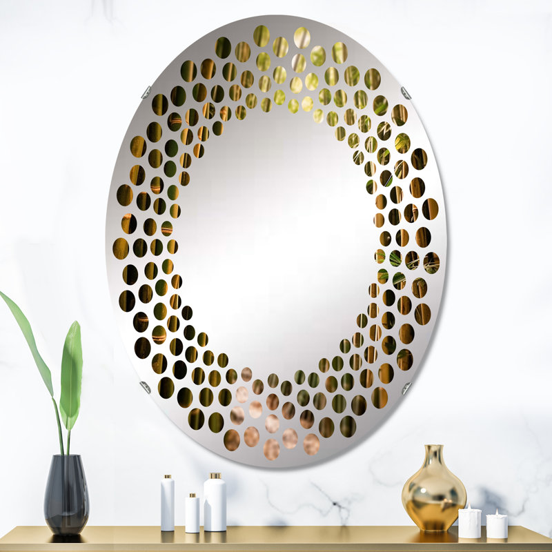 Bamboo Field Landscape - Miroir mural à pois MIR106658 O, 35,4 po x 23,6 po