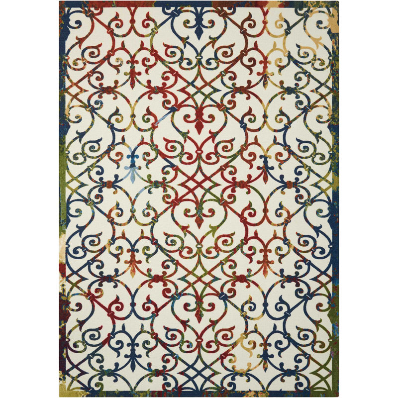 Tapis intérieur / extérieur multicolore Sigel, Rectangle 4 pi 4 po x 6 pi 3 po