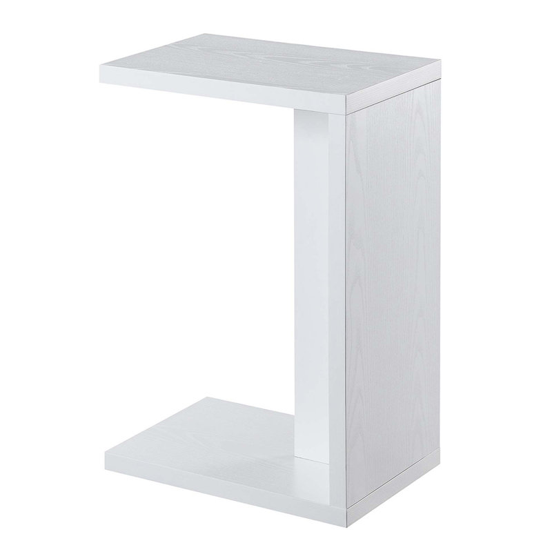 Table en C avec rangement Haught, Blanc