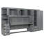 Lit escamotable simple mural avec garde-robe, armoire et bureau - Lit pliant peu encombrant de couleur grise-1106655792