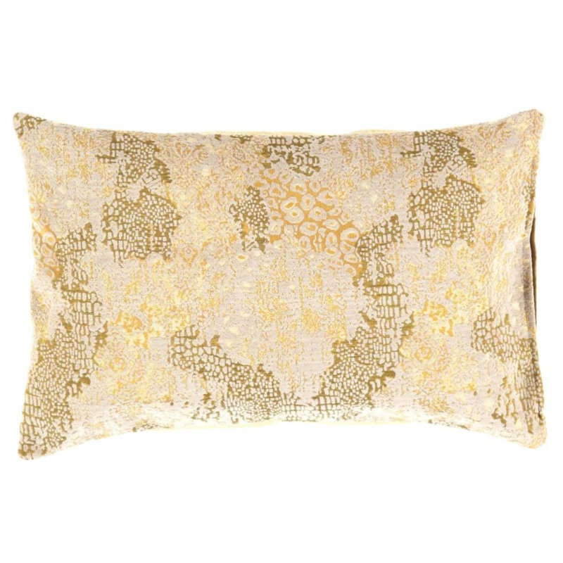 Pillow Cover & Insert, 16"H x 24"W, Rectangular, Beige/Green/Yellow