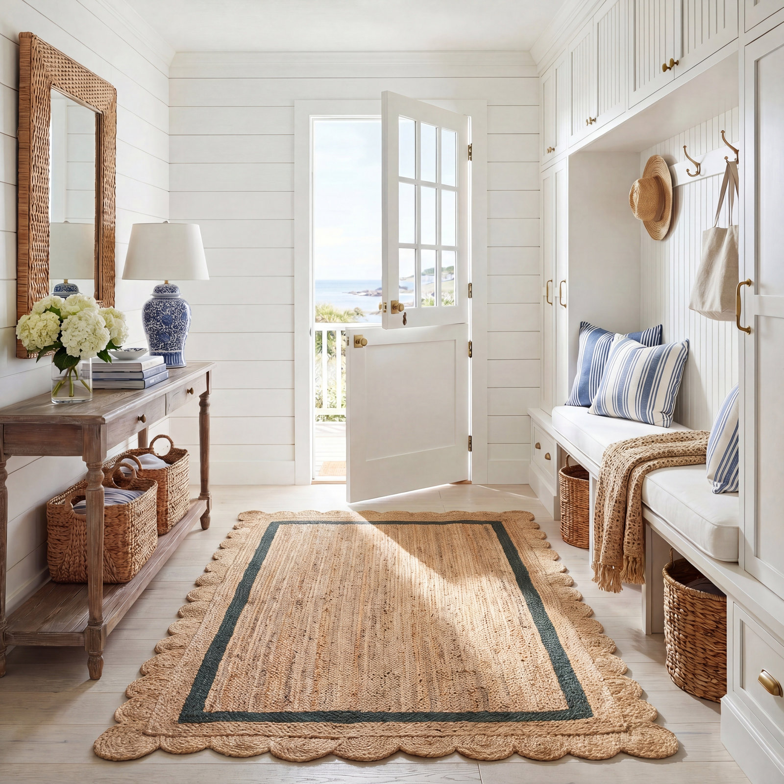 Inaki Hand-Woven Geometric Jute Rug, Rectangle 5' x 8'