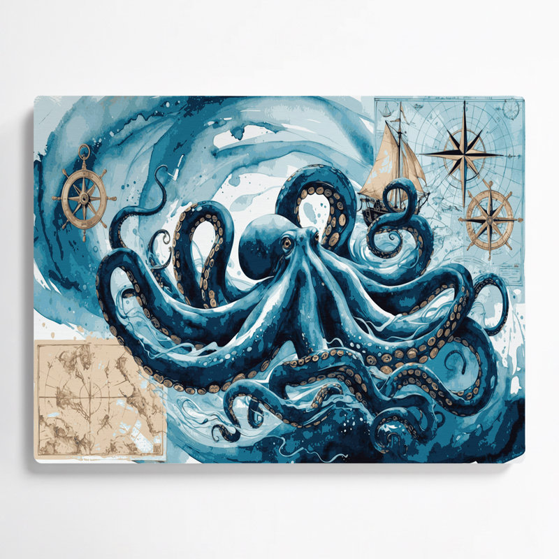 Art mural nautique bleu nautique, H 11 po x l 14 po