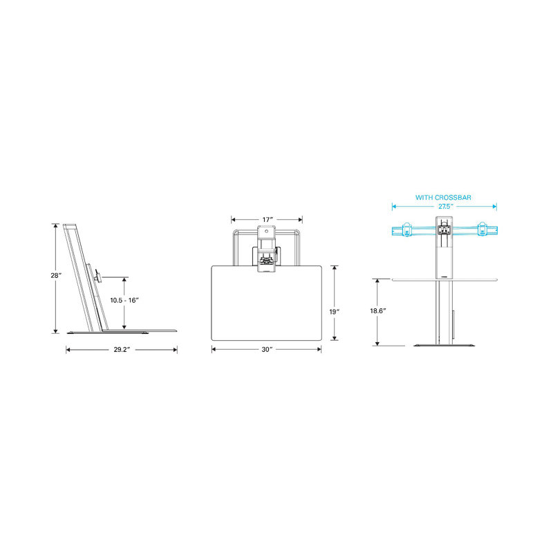 Quickstand Eco Standing Desk Converter, Black
