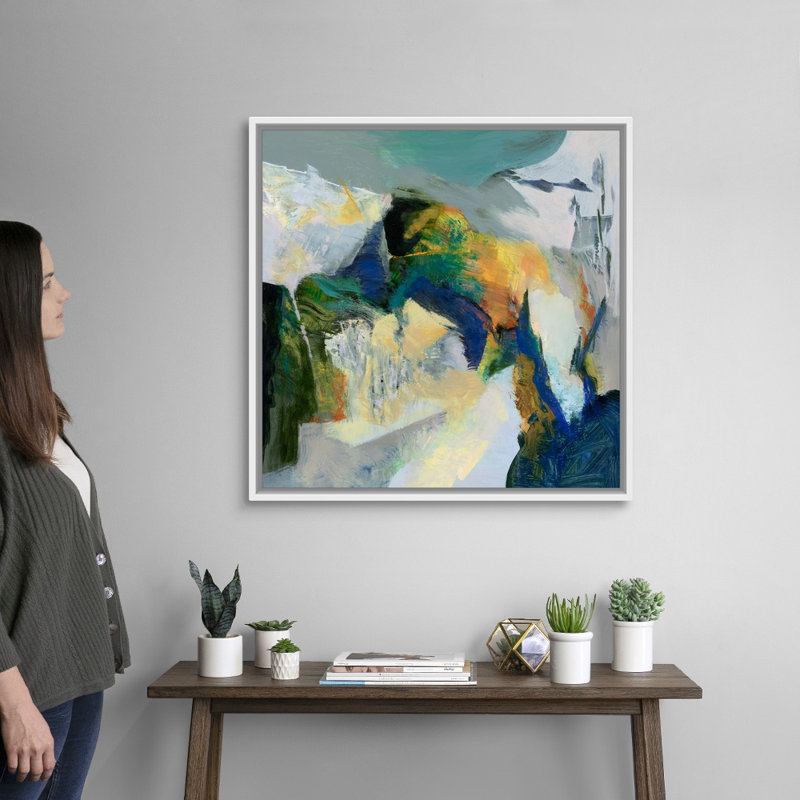 Reproduction d’art sur toile, "iceberg" par Emilia Arana, Cadre blanc, H 32 po x l 32 po x P 1,75 po