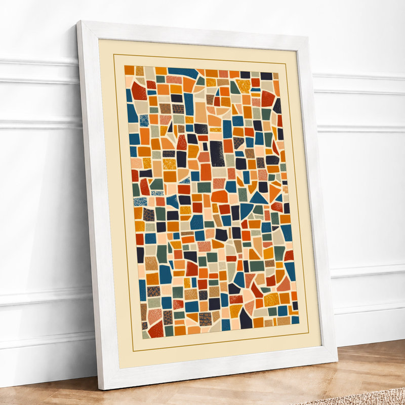 Coloured Tiles Modern - Print, A4 - 29.7 x 21.0 cm, White