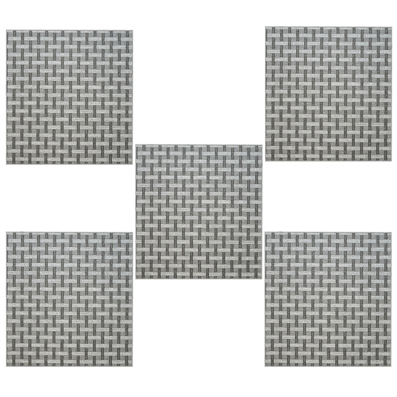 Ensemble de tapis intérieur / extérieur en polyester touffeté à la machine Kylara, Octogone 2 pi