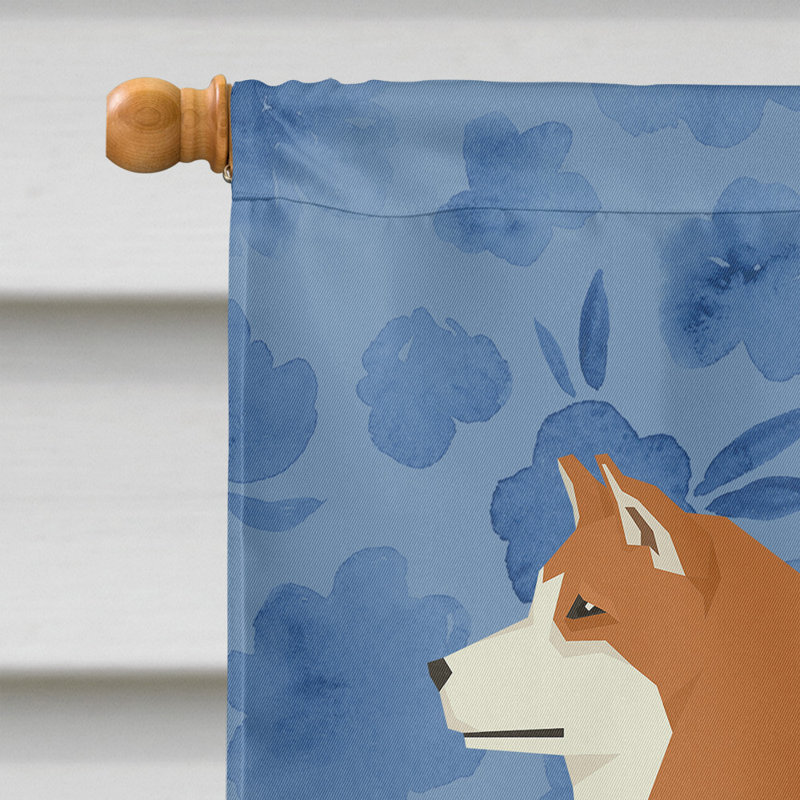 Caniche en polyester à 2 côtés 40 x 28 po standard welcome drapeau maison, Akita 2