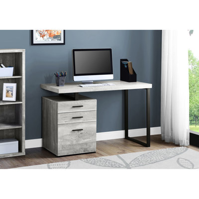 48"l Grey Laminate Desk For Home Office Work With Storage Modern Laptop File Drawer, 48"l,