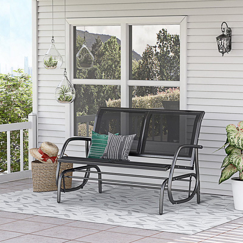 Banc oscillant d'extérieur, banc de patio, Gris