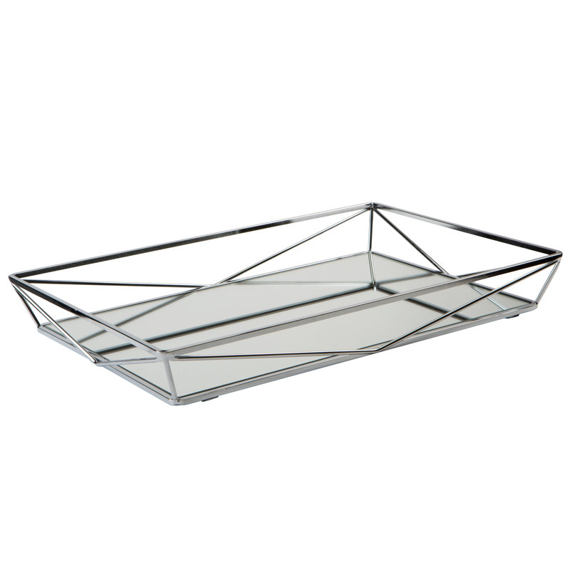 Edens Metal Tray, 2.09" H x 15.75" W x 11.02" D, Chrome