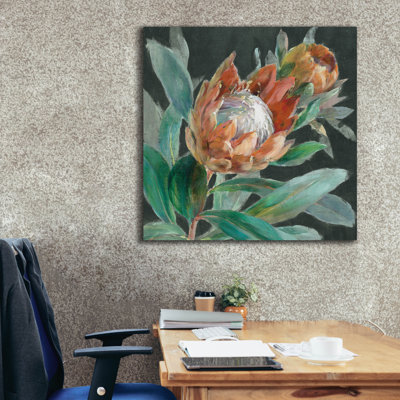 Art mural sur toile Winston Porter «Deep Tropical Protea C» par Danhui Nai