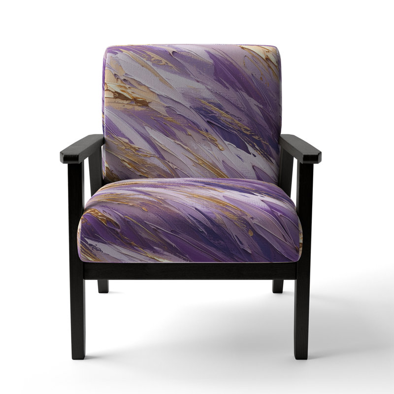 Mauve et or Dynamic Abstractions II - Fauteuil rembourré contemporain, fauteuil d'appoint abstrait moderne