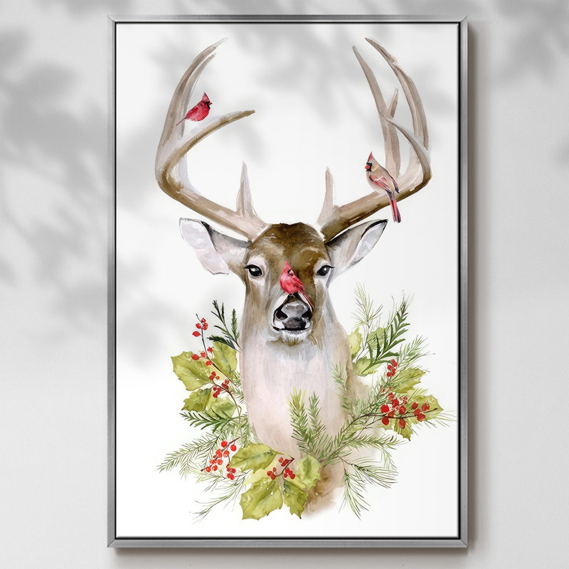 Collection de cerfs des Fêtes B, H 25 po x l 17 po x P 1,5 po, Argent