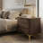 Elegant Velvet Upholstered Nightstand With Gold Legs-12514480