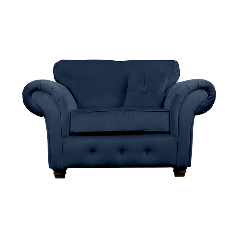 Lila 2 Seater Velvet Loveseat, Navy