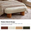 Banc de chambre moderne de 146 cm de large, recouvert de chenille, avec pieds en bois massif cannelé-131376896