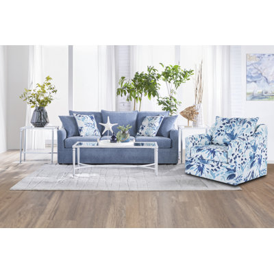 Ensemble de canapé et de chaise pivotante en tissu de polyester 2 pièces Jakeira Camreon