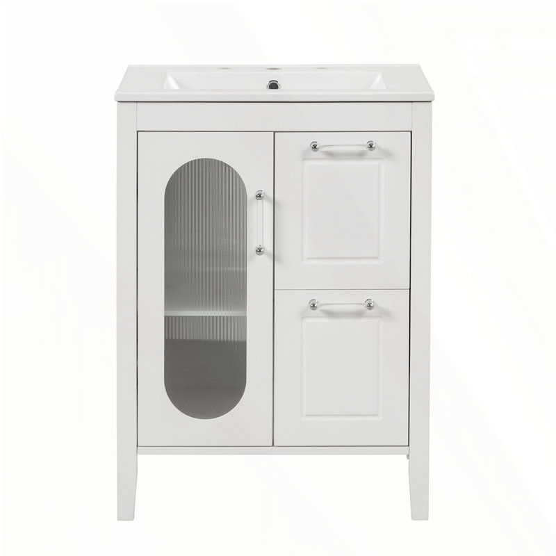 Meuble-lavabo 24 po avec lavabo, Blanc