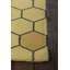 Tapis doré en laine nid d'abeille Mid-Century Cloral Authentic-1914678159