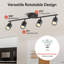 Luminaire sur rail 4 lumières avec têtes réglables et 4 ampoules incluses-109583304-109583306
