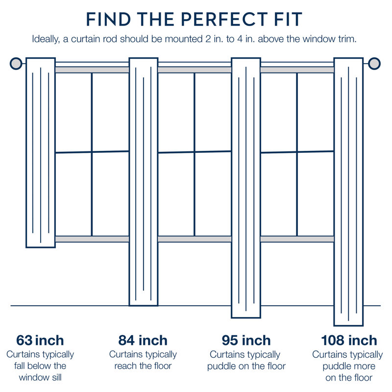 Polyester Blackout Curtain Single Panel, White, 50" W x 63" L