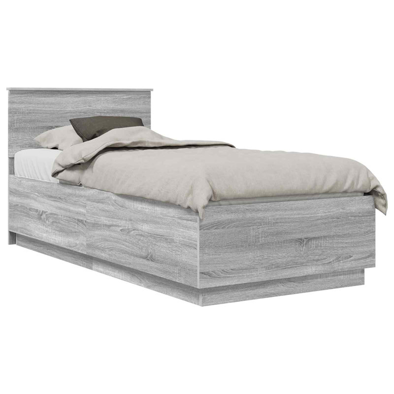 Bed, Small Single (2'6), Grey Sonoma
