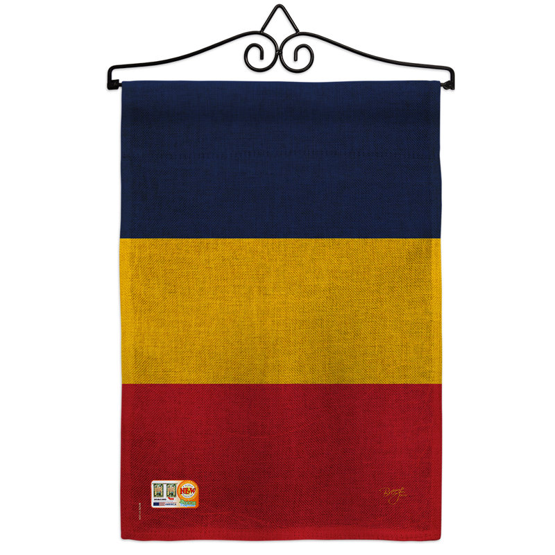 En toile jute en toile jute 2 côtés 19 x 13 po tchad drapeau de jardin