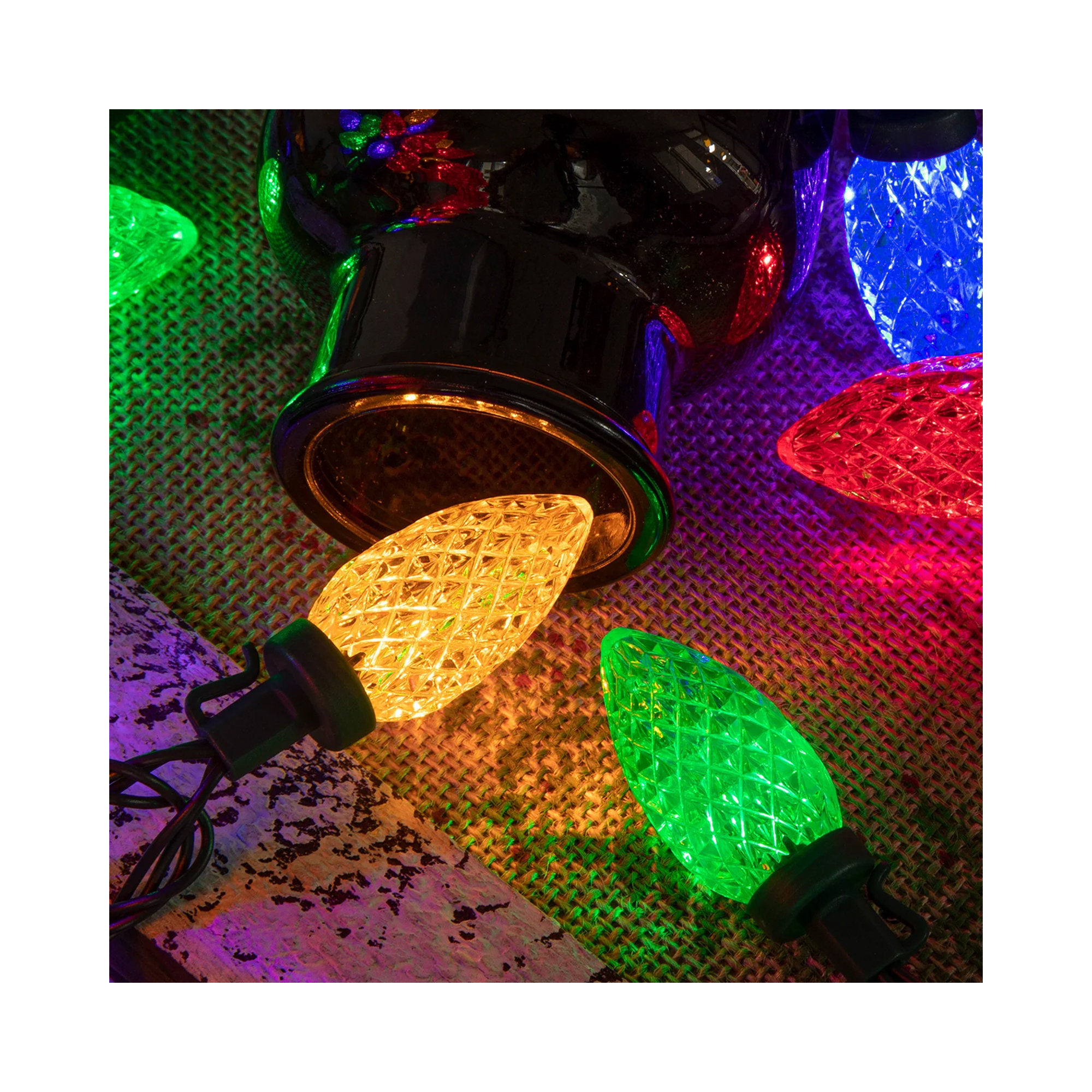 C9 LED Christmas String Lights, Multicolor, 100