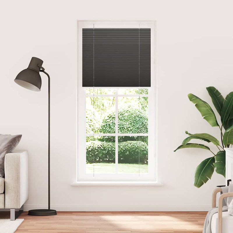 Room Darkening Pleated Shade, Black, 95cmW x 200cmL