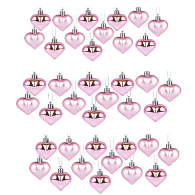 36 pièces ornement de cœur de Noël, arbre de Noël en forme de cœur suspendu à des cadeaux d'anniversaire de mariage de la Saint-Valentin pour la fête d'anniversaire