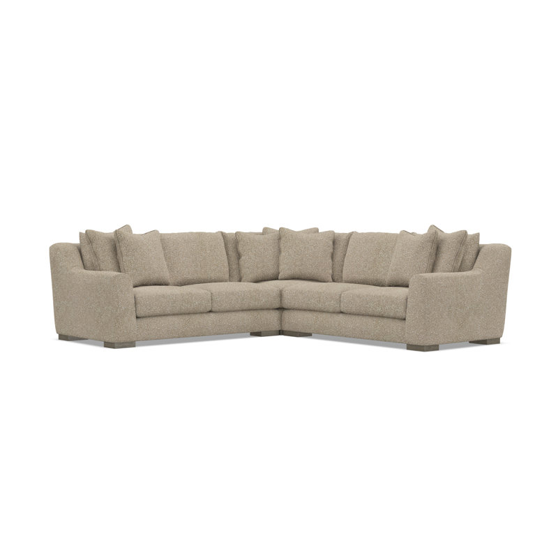 Sectional, Light Brown Polyester, 35" H x  110" W x 110" D, Symmetrical