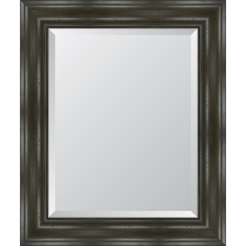 Miroir mural à cadre en résine English, H 36,5 po x l 30,5 po, Gris