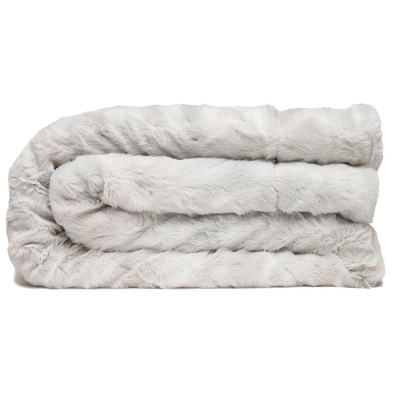 Couverture tissée , L 85 po x L 92 po, Gris clair