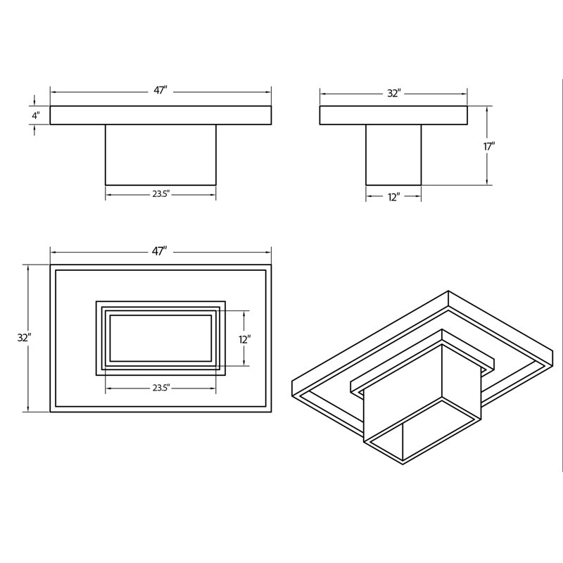 Mixx Una Coffee Table, Dark Gray