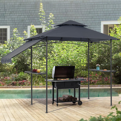 Pavillon de jardin en acier pour barbecue l 8 pi. x P 5 pi.