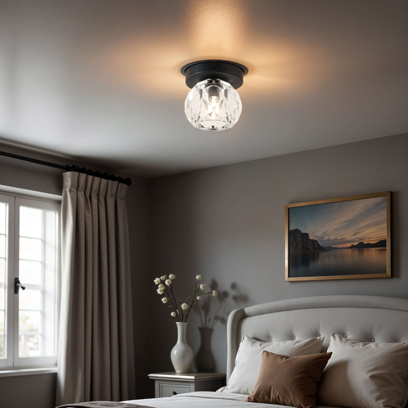 Plafonnier encastré 1 lumière Chateau, Noir mat