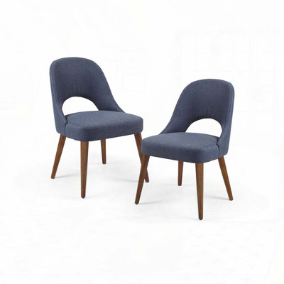 Ensemble de chaises de salle à manger rembourrées en polyester avec dossier rembourré, pieds en bois