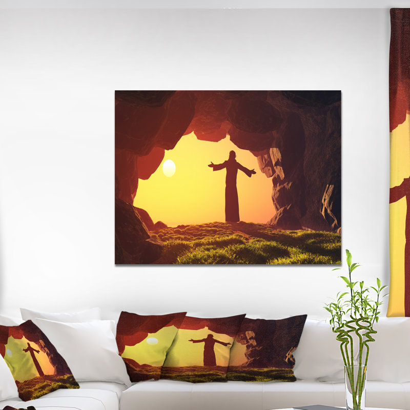 «Man Praying», reproduction d'impression, H 16 po x l 32 po x P 1 po, Toile tendue